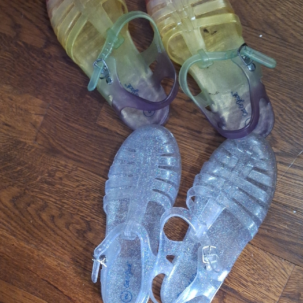 Kids Clear and Yellow Jelly Sandals